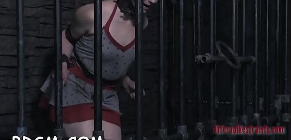  Restrained hotty made to submit to stud lewd demands